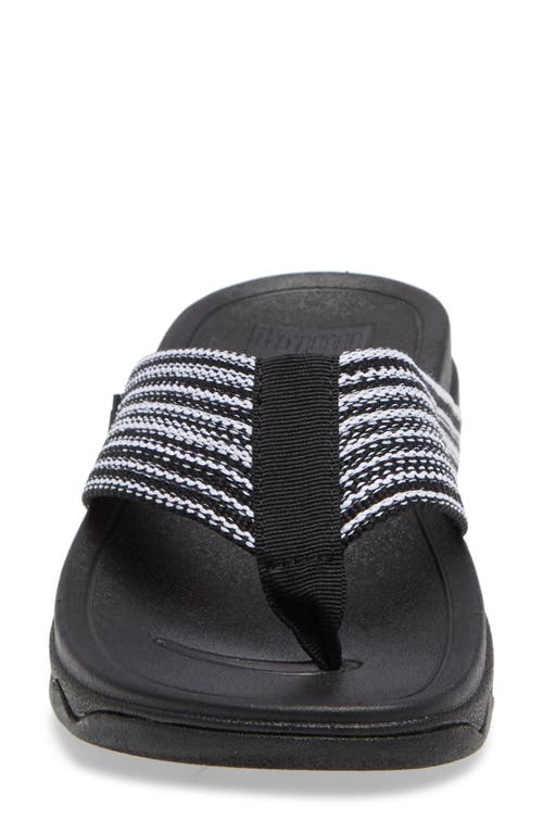 Fitflop ™ Surfa™ Flip Flop In All Black Fabric