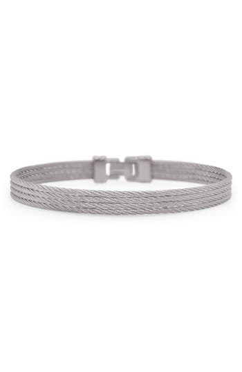 Shop Alor ® Stainless Steel 4-row Twisted Cable Bracelet In Grey