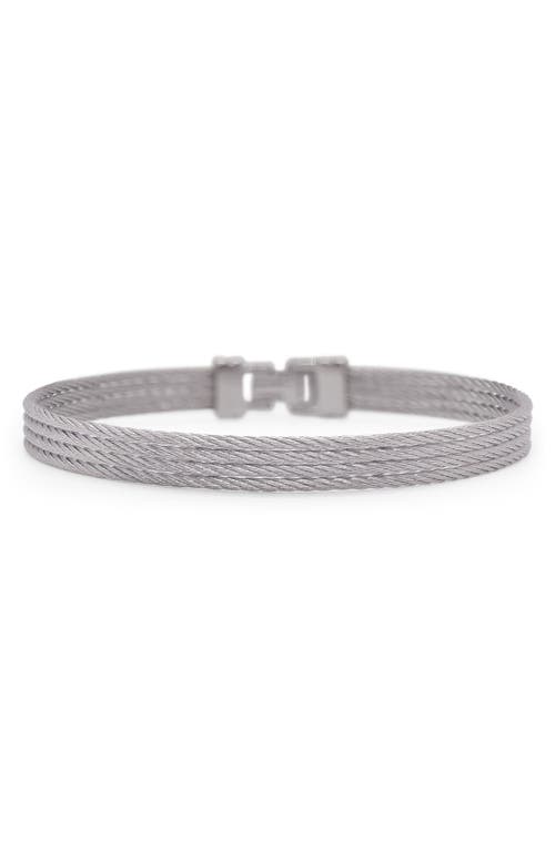 Shop Alor ® Stainless Steel 4-row Twisted Cable Bracelet In Grey