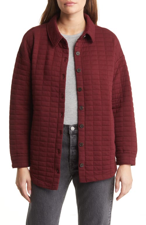 Madewell Quilted Shacket in Cabernet