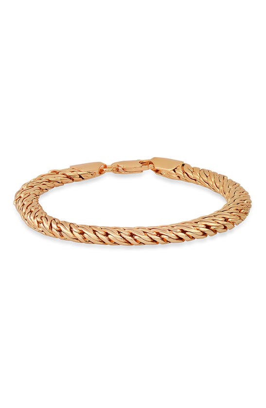 Hmy Jewelry 18k Gold Plated Chain Bracelet In Rose Gold