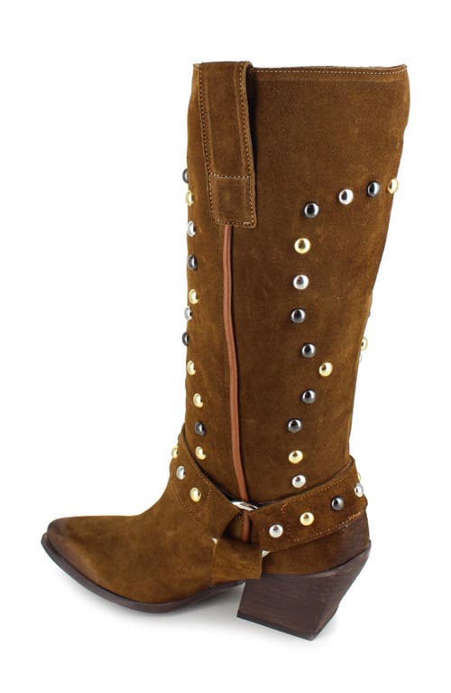 Shop Ziginy Giana Studded Western Boot In Tan