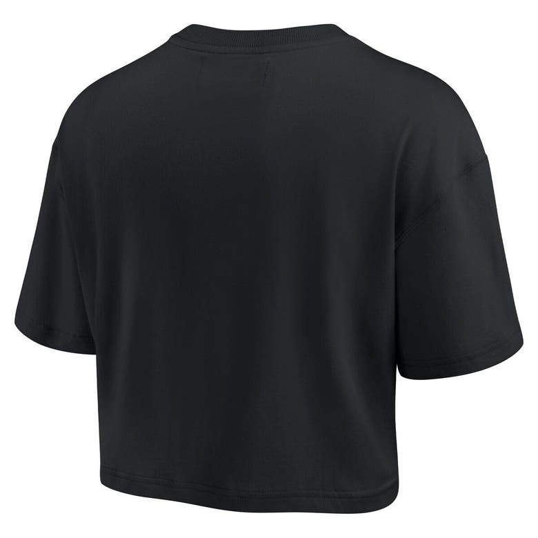Shop Fanatics Signature Black New Orleans Saints Elements Super Soft Boxy Cropped T-shirt