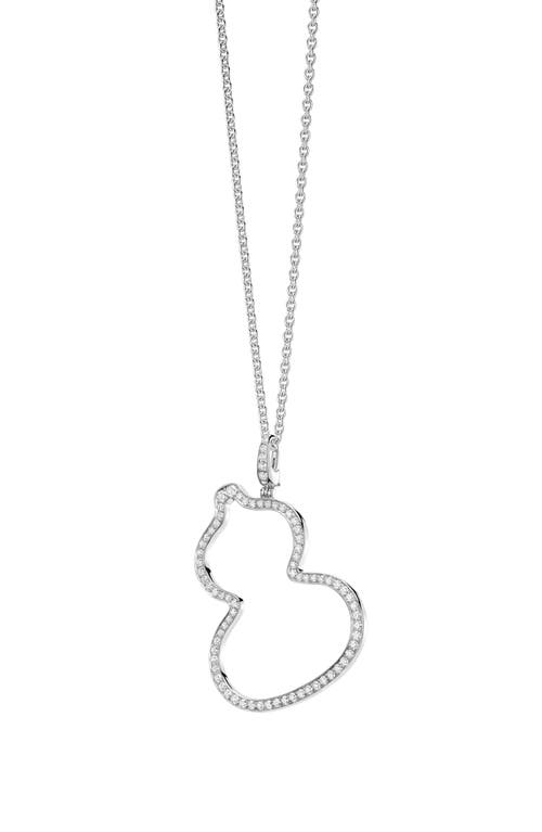 Medium Wulu Diamond Pendant Necklace in White Gold