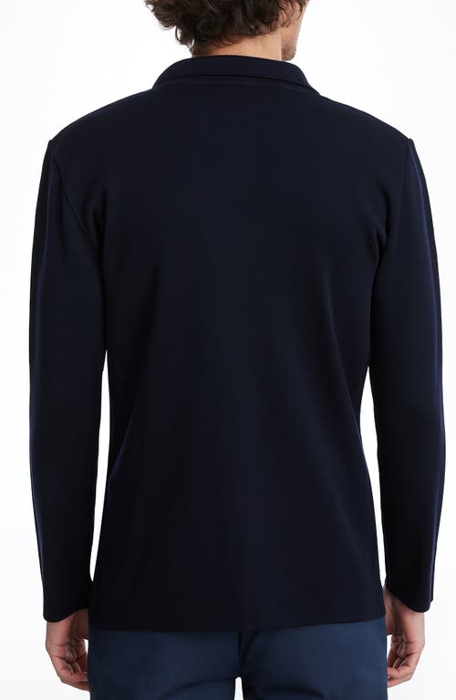 Emanuel Berg Premium Merino Wool Knit Sport Coat In Navy