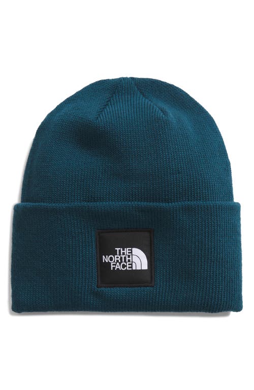 The North Face Big Box Logo Beanie In Blue