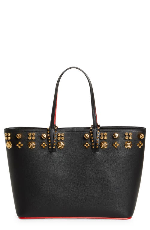 Cabata Couronnes Seville Calfskin Leather Tote in Cm6S Black/Gold