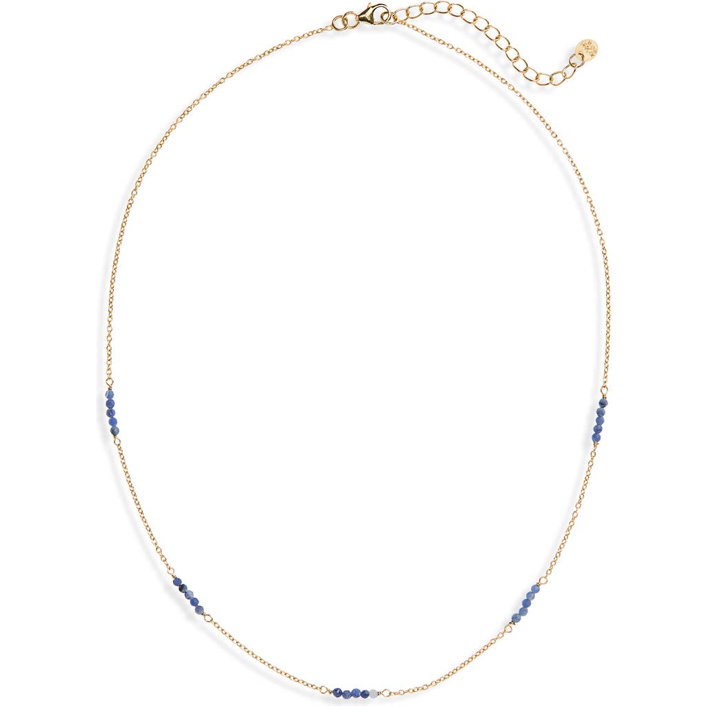 Shop Argento Vivo Sterling Silver Beaded Station Chain Necklace In Gold/blue