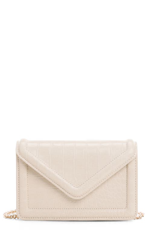 Shop Mango Envelope Flap Faux Leather Bag In Ivory