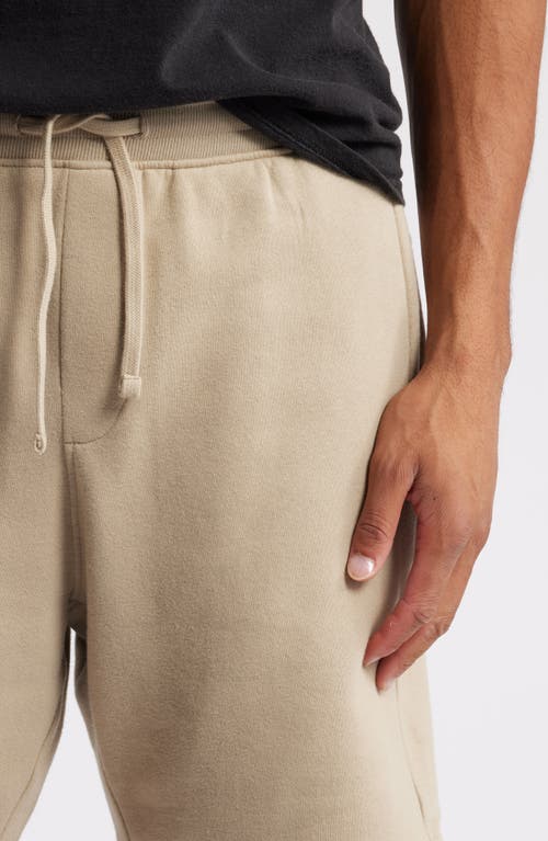 Shop Zella Cloud Fleece Shorts In Tan Aluminum