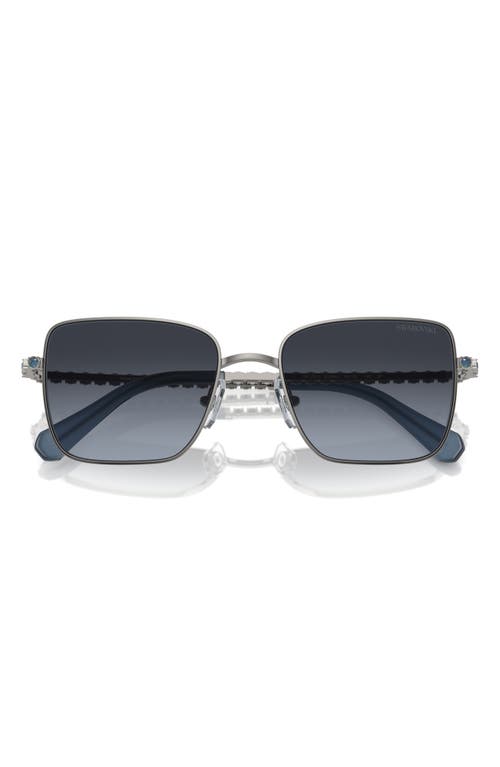 Shop Swarovski Matric 53mm Gradient Polarized Round Sunglasses In Gunmetal