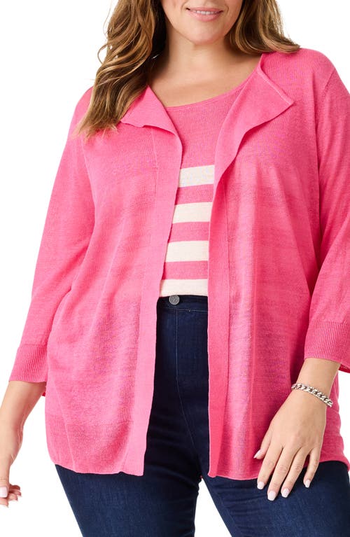 Shop Nic + Zoe Nic+zoe Featherweight Flyaway Cardigan In Wild Pink