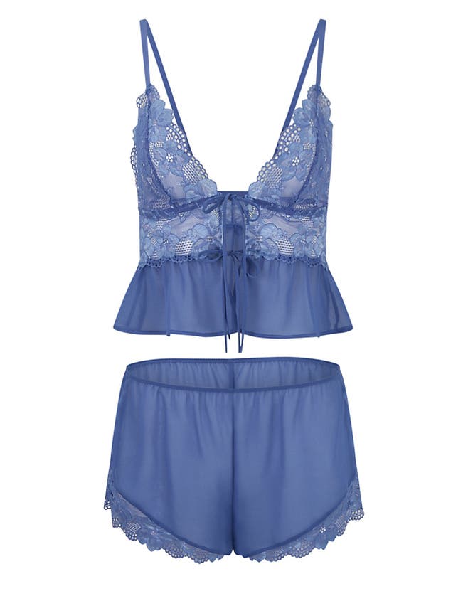 Adore Me Tammy Women's Cami & Shorts Set Lingerie In Dark Blue