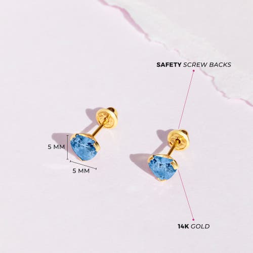 Shop In Season Jewelry 14k Birthstone Cubic Zirconia Heart Earrings In March