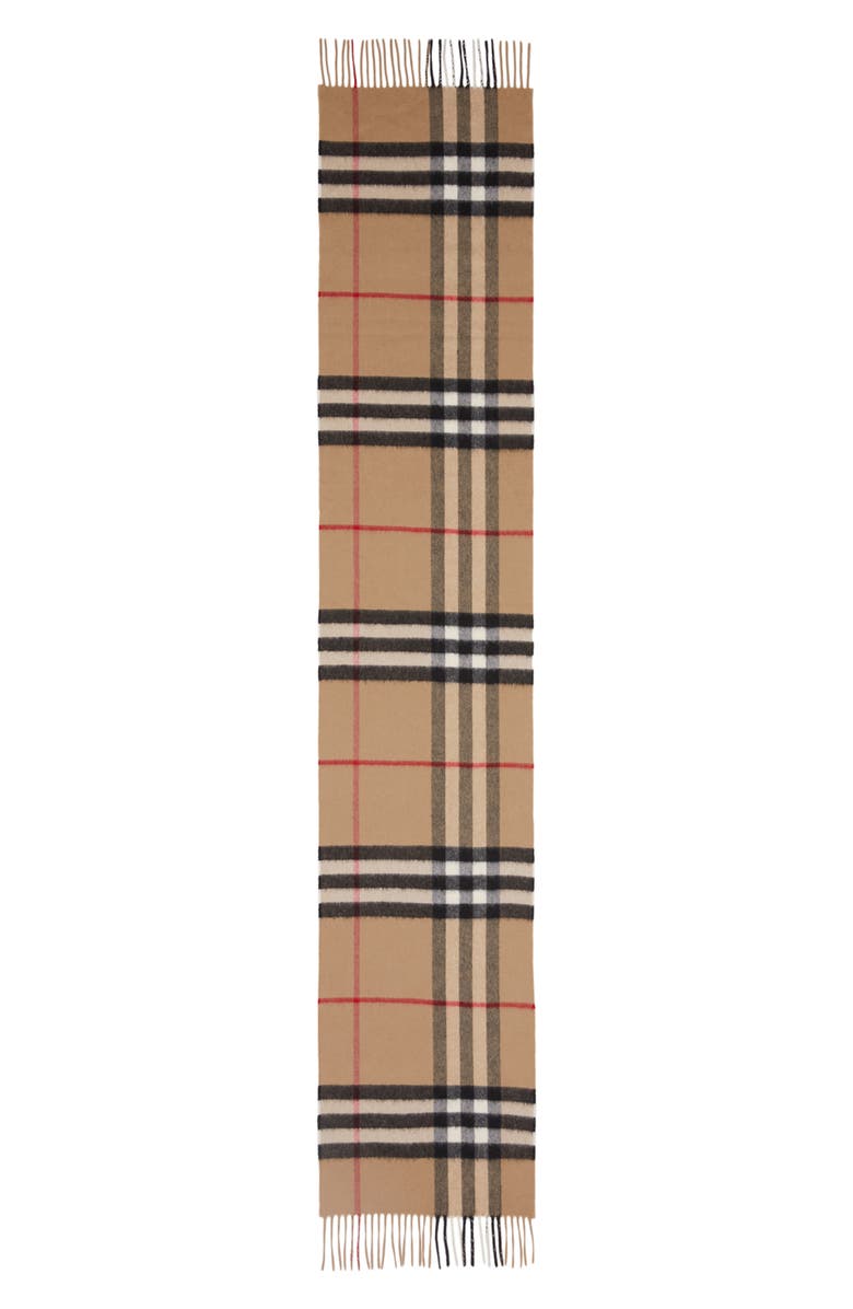 Burberry Giant Icon Check Cashmere Scarf, Main, color, Archive Beige