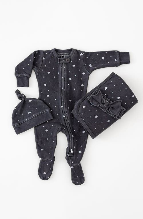 L'OVEDBABY L'OVEDBABY PRINT ORGANIC COTTON ZIP FOOTIE 