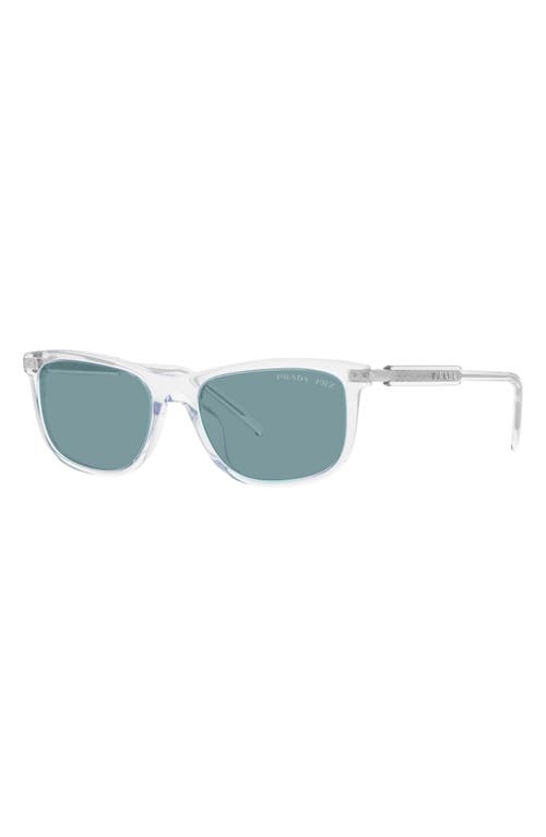 Prada Pillow 54mm Polarized Square Sunglasses In Rose Gold Black