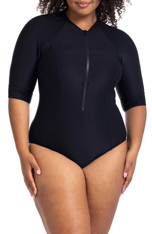 Sunsafe One-Piece Swimsuit in Black