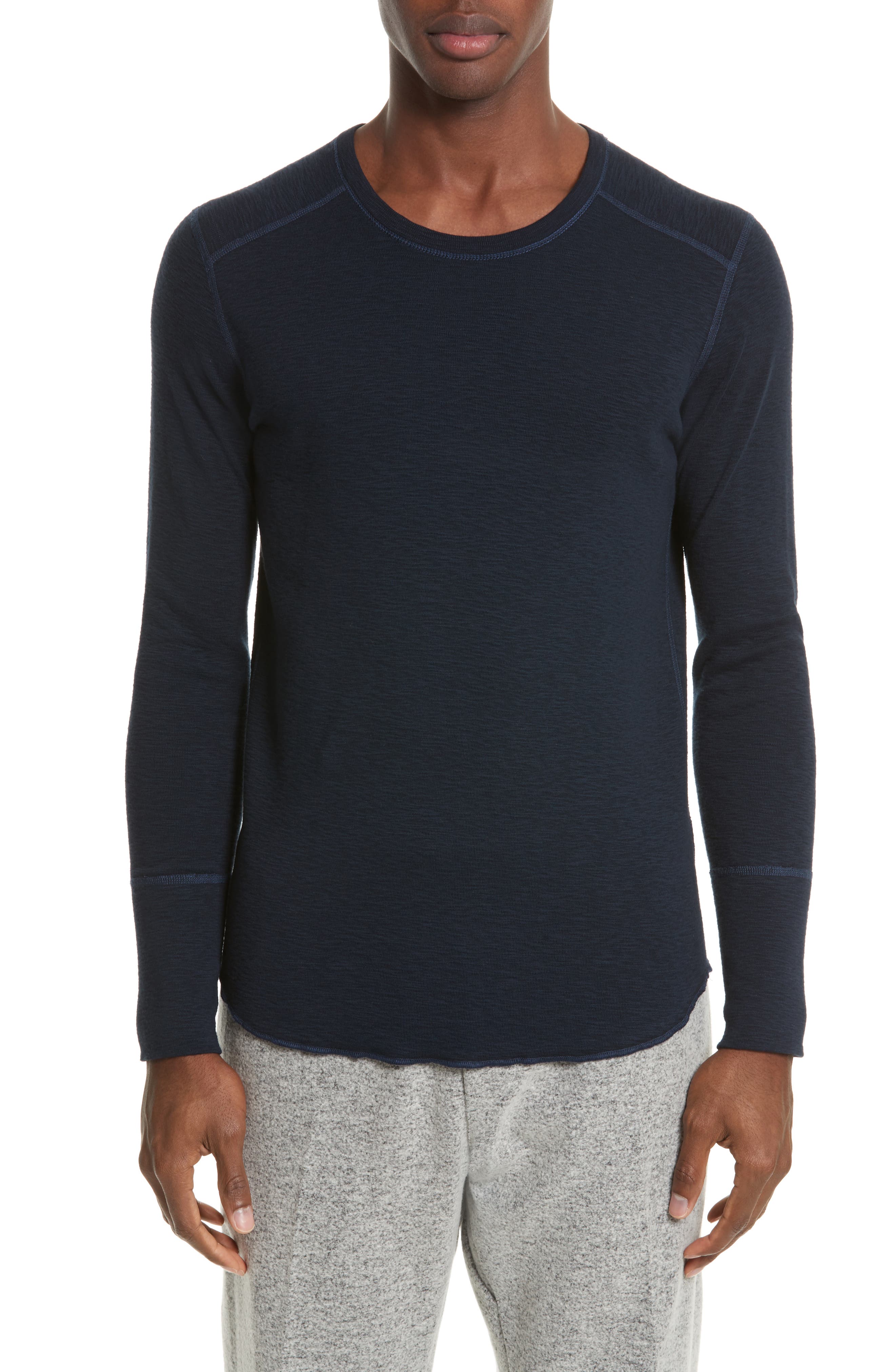 Wings + Horns Slub Crewneck Sweater, Blue