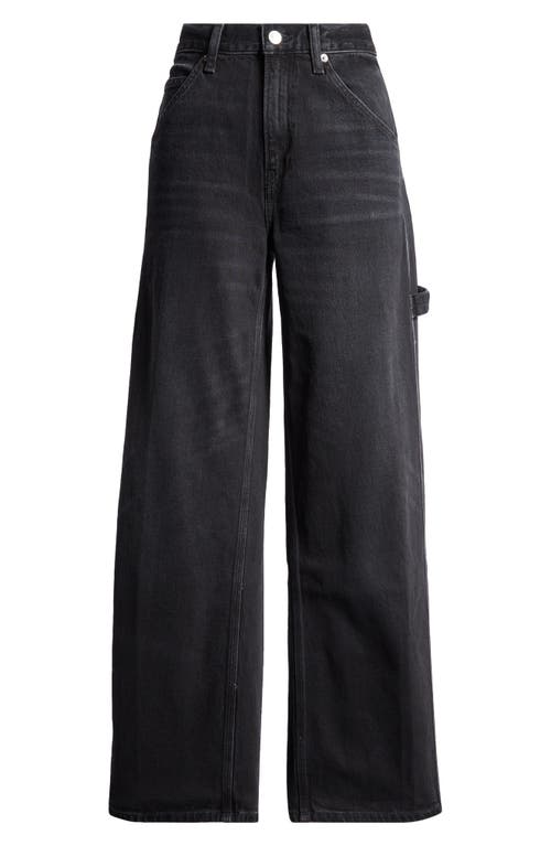 Shop Re/done Straight Leg Painter Jeans In Crafted Black