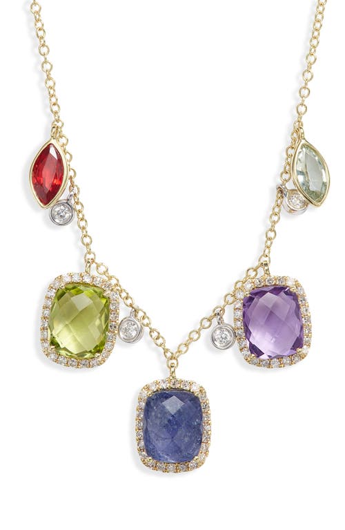 Meira T Semiprecious Stone & Diamond Necklace in Yellow Gold at Nordstrom, Size 18 In