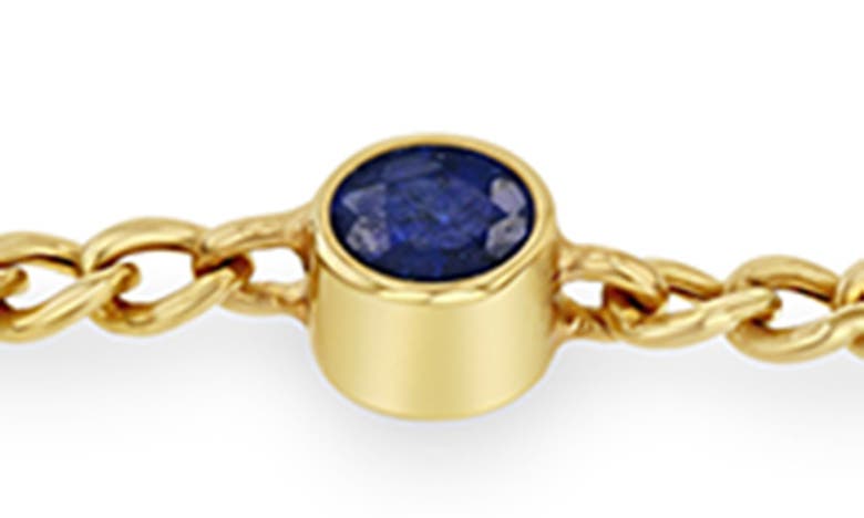 Shop Zoë Chicco Bezel Blue Sapphire Pendant Bracelet In Yellow Gold