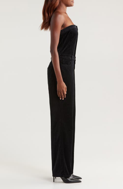 Shop Good American Fit For Success Strapless Velvet Jumpsuit In Black001