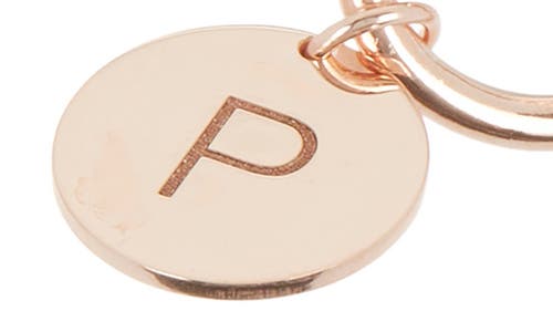 Meshmerise Love Knot Initial Bracelet In Rose-p
