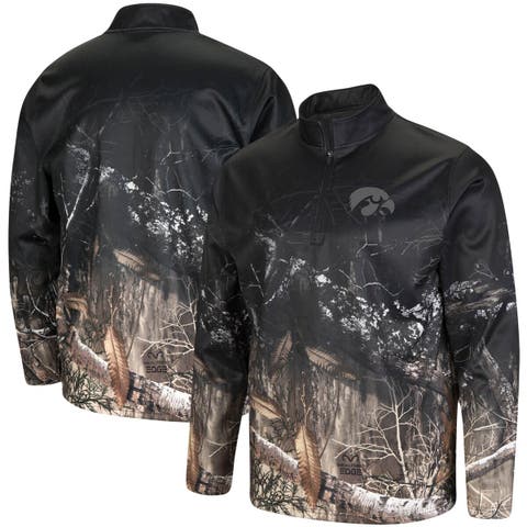 Men's Colosseum Black/Realtree Camo Iowa Hawkeyes Creek Quarter-Zip Jacket