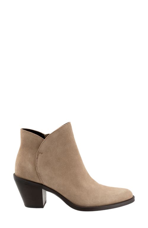 Eos Footwear Ellie Bootie In Taupe Suede