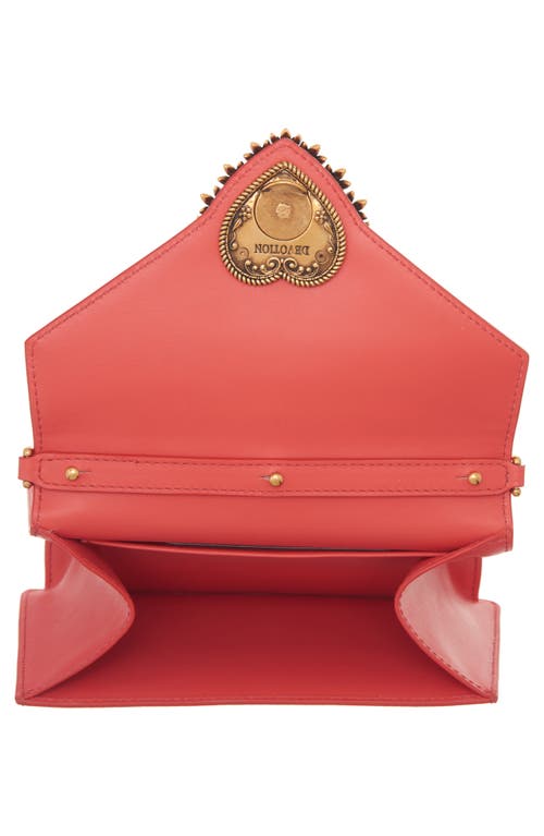 Shop Dolce & Gabbana Dolce&gabbana Mini Devotion Leather Top Handle Bag In Corallo