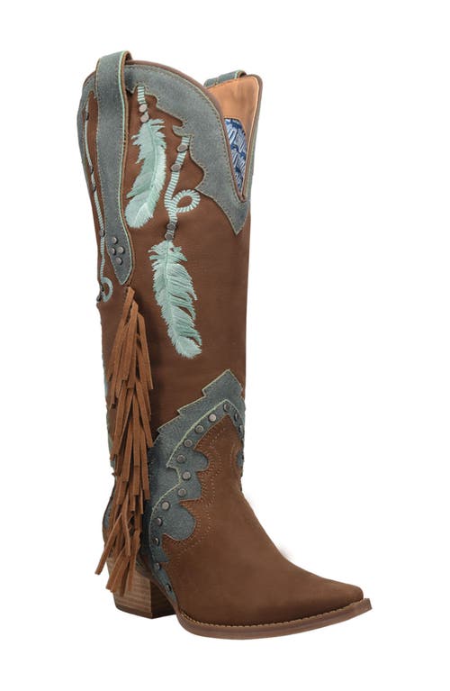 Dingo Embroidered Western Boot Brown Leather at Nordstrom,
