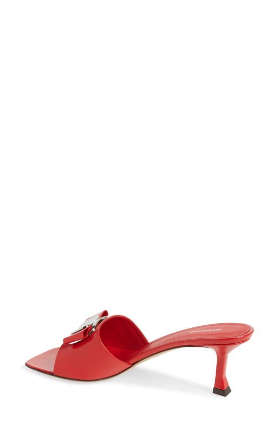 Shop Ferragamo Zelie Slide Sandal In Flame Red