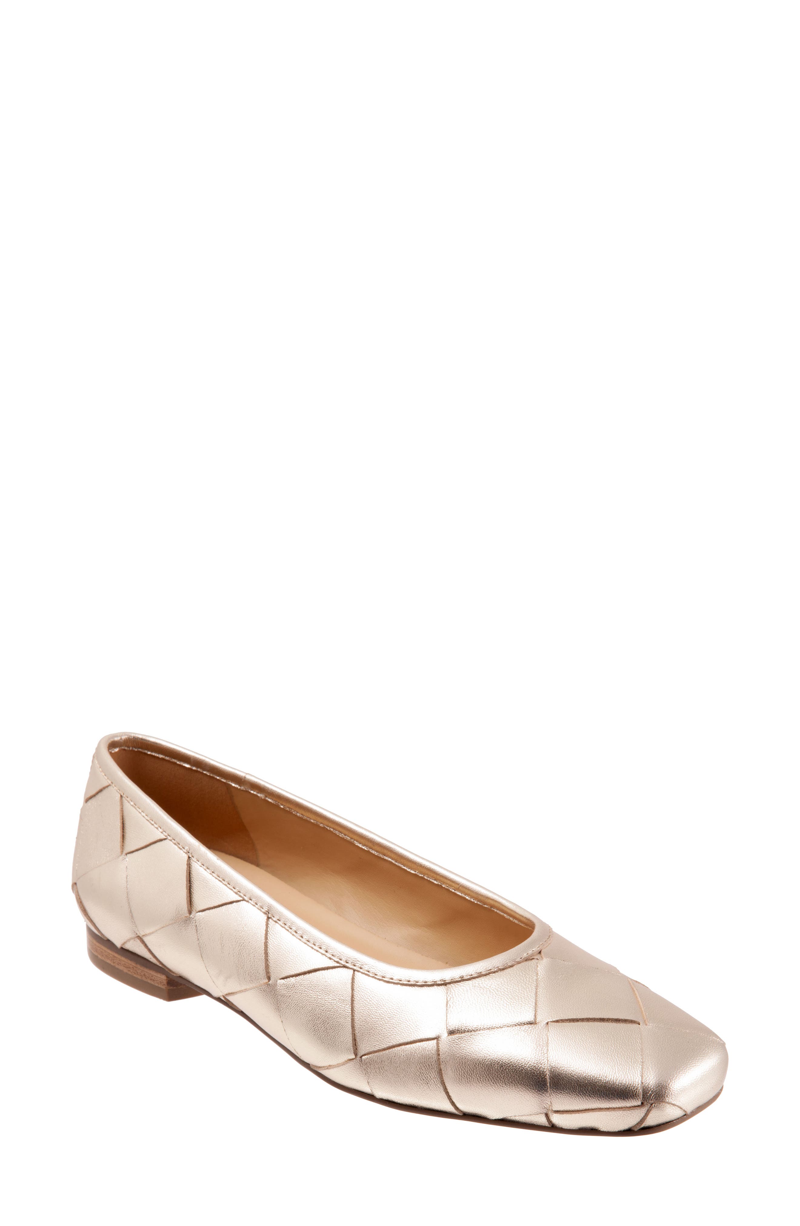 silver ballet flats wide width