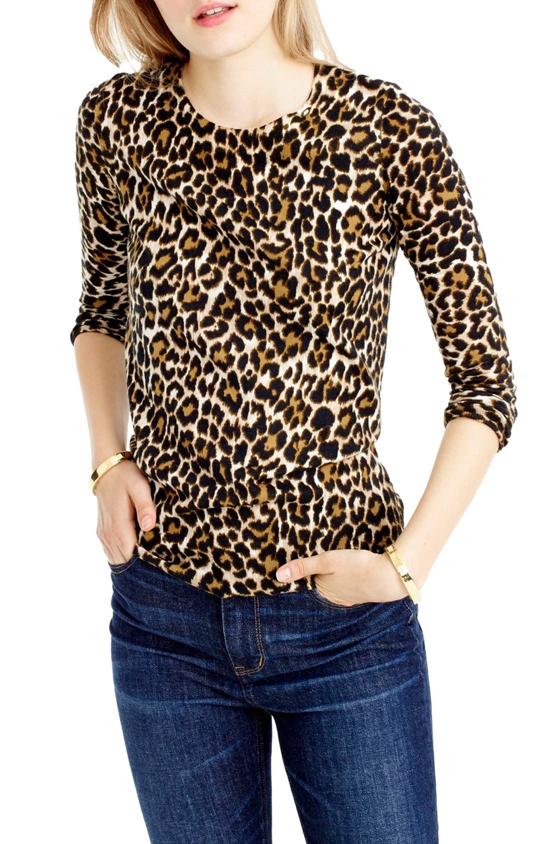 J.Crew Tippi Leopard Print Sweater Nordstrom