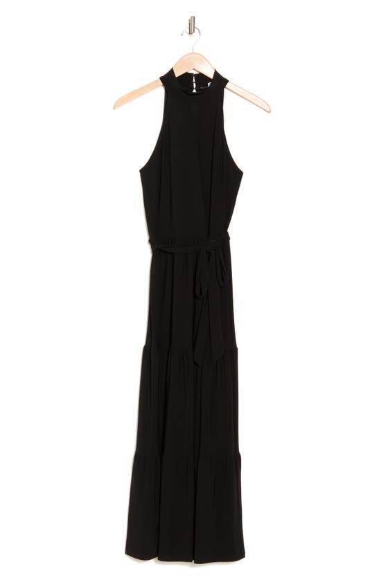 Shop Tash And Sophie Tiered Maxi Dress In Black