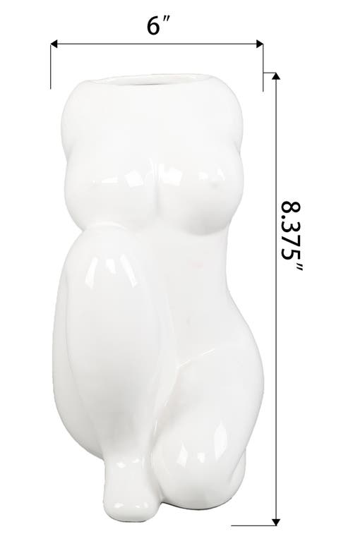 Shop Flora Bunda Female Form Ceramic Vase In Ceramic White