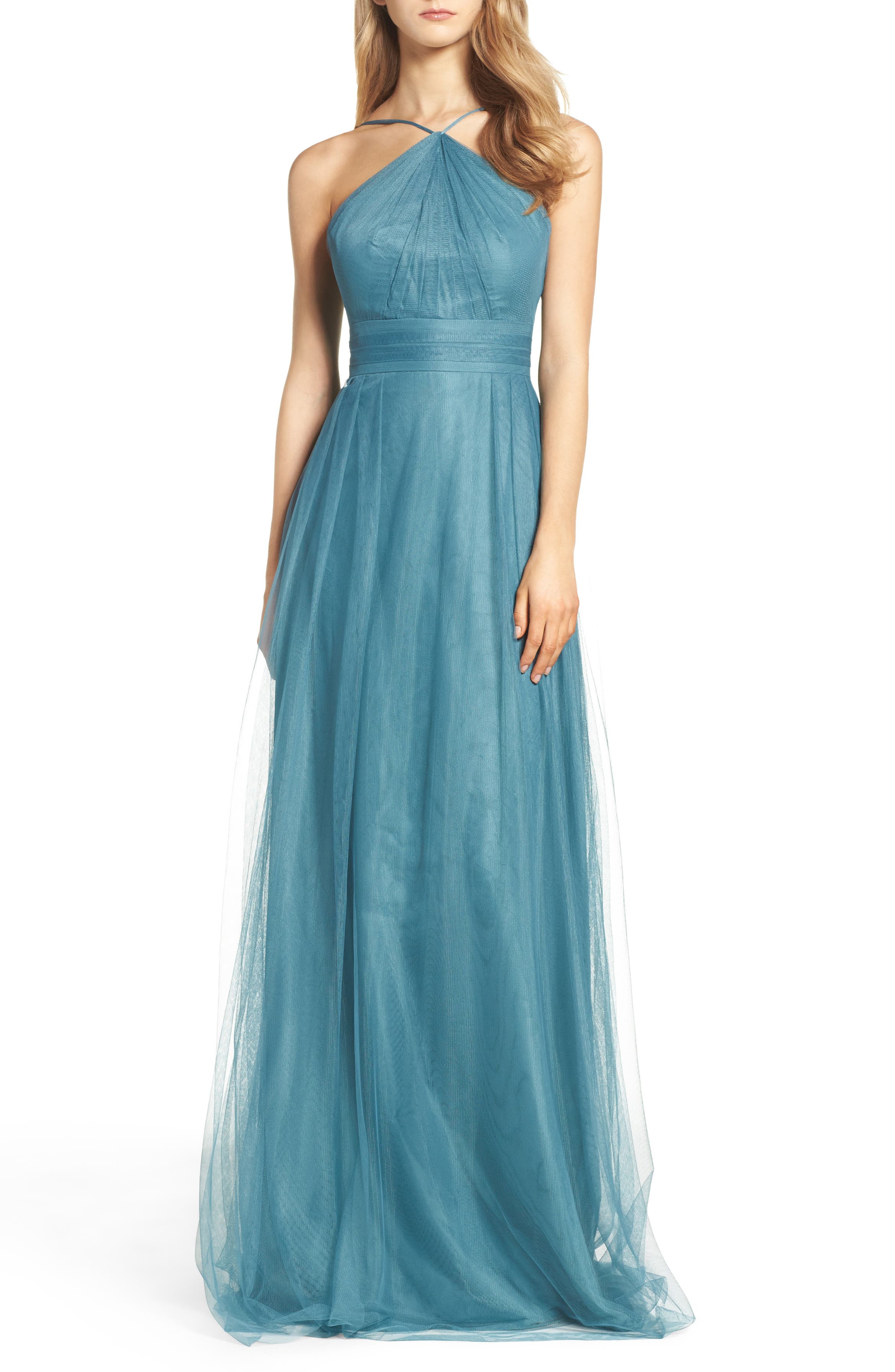 Monique Lhuillier Bridesmaids Tulle Halter Style Gown | Nordstrom