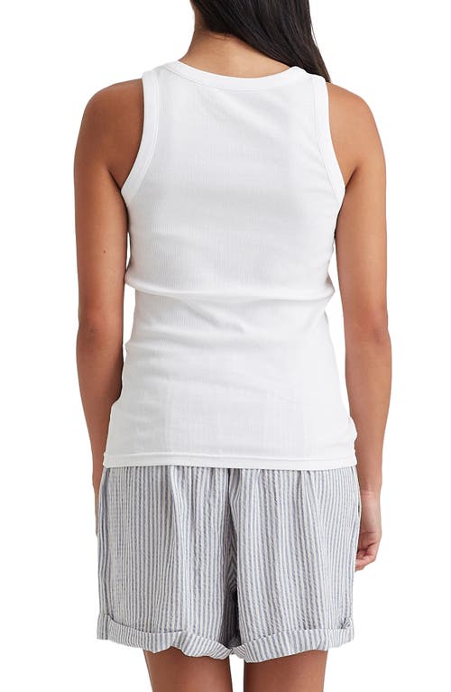 Shop Papinelle Logo Embroidered Sleep Tank In White