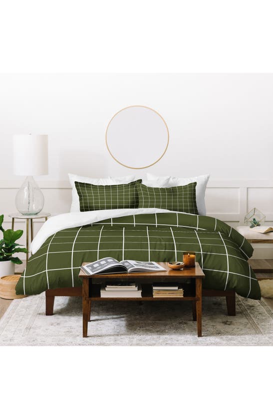 Shop Deny Designs Grid Duvet Cover & Shams Set In Green