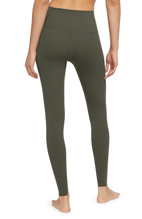 Shop Nike Zenvy Dri-fit High Waist Leggings In Cargo Khaki/black