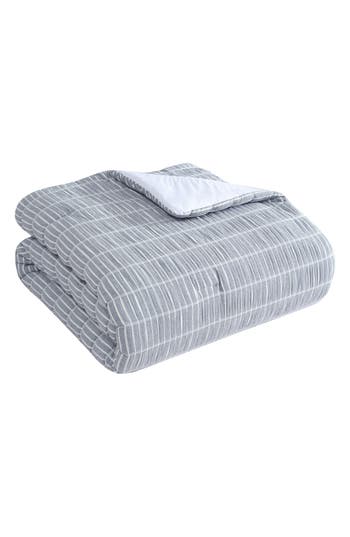 Tahari Stripe Seersucker 3-piece Comforter Set In Blue