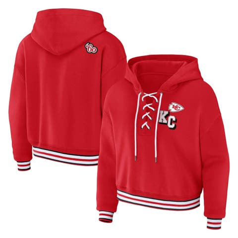 Women's Wear by Erin Andrews Red St. Louis Cardinals Modest Patches Cropped Pullover Hoodie Size: Medium