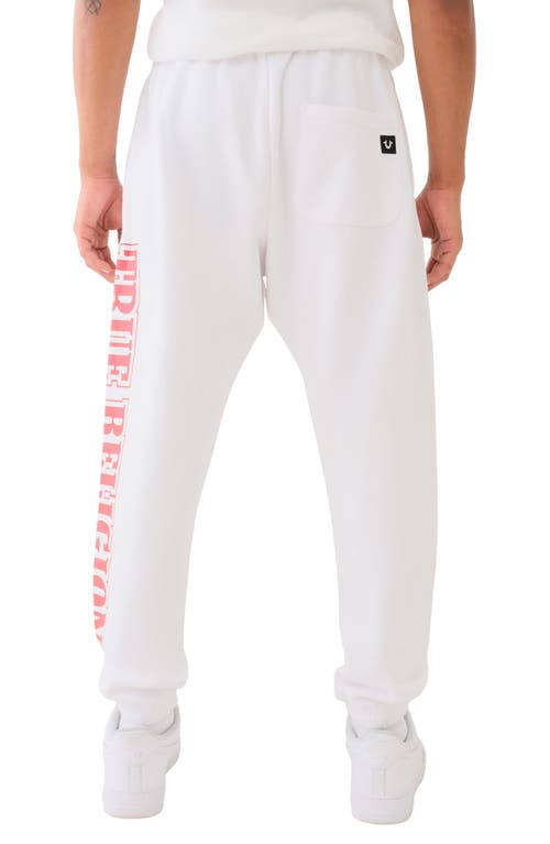 Shop True Religion Brand Jeans Relaxed Icon Sweatpants In Optic White