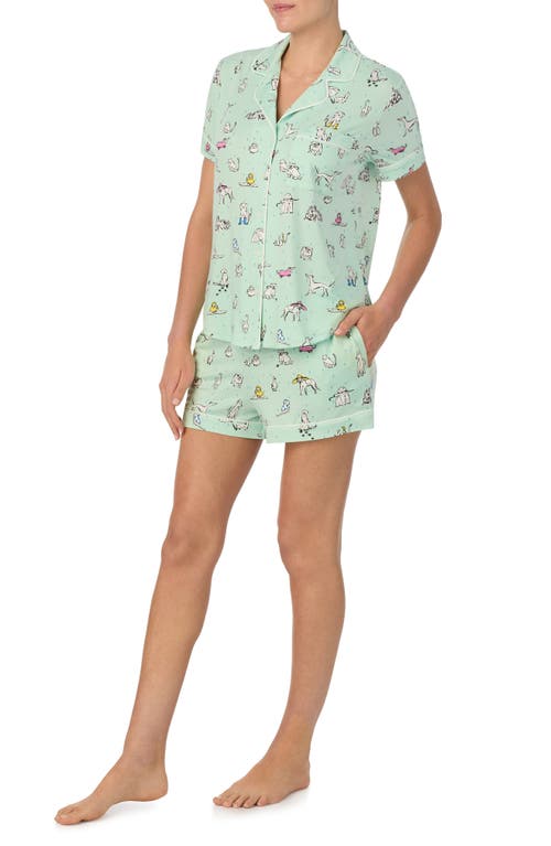 Shop Kate Spade New York Print Short Pajamas In Green/novel