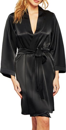 iCollection Long Sleeve Satin Robe | Nordstrom
