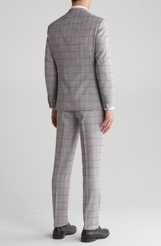 Shop English Laundry Plaid Trim Fit Two-piece Suit In Gray