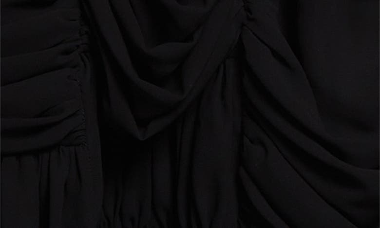 Shop Comme Des Garçons Comme Des Garçons Panel Ruched Georgette Midi Skirt In Black