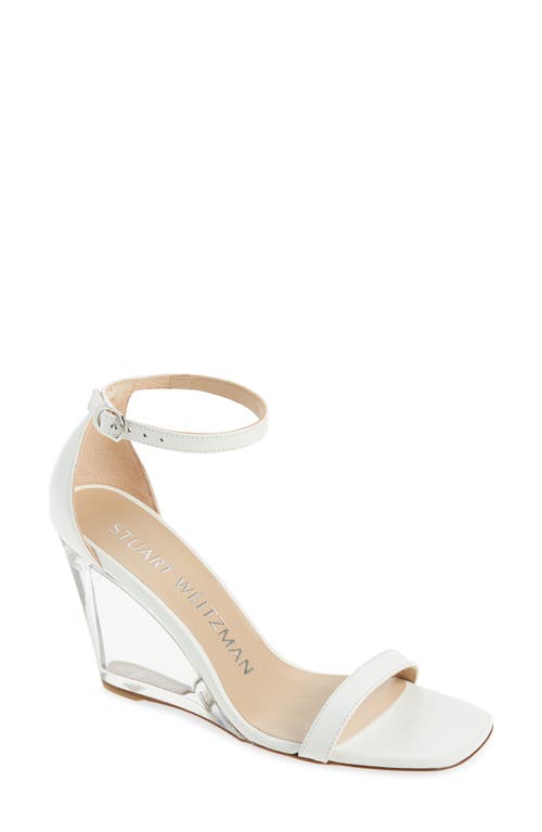 Stuart Weitzman Lucite Wedge Sandal in White at Nordstrom, Size 11