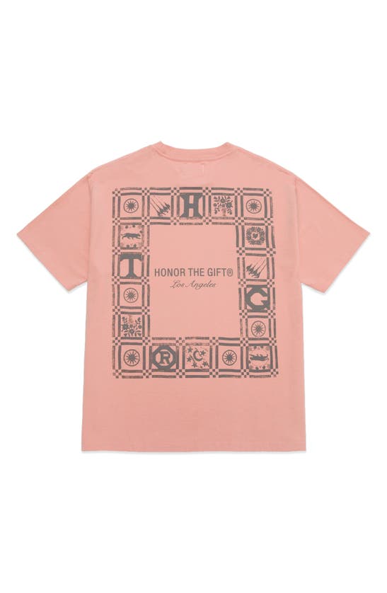 Shop Honor The Gift Quilt Short Sleeve Graphic T-shirt In Peach